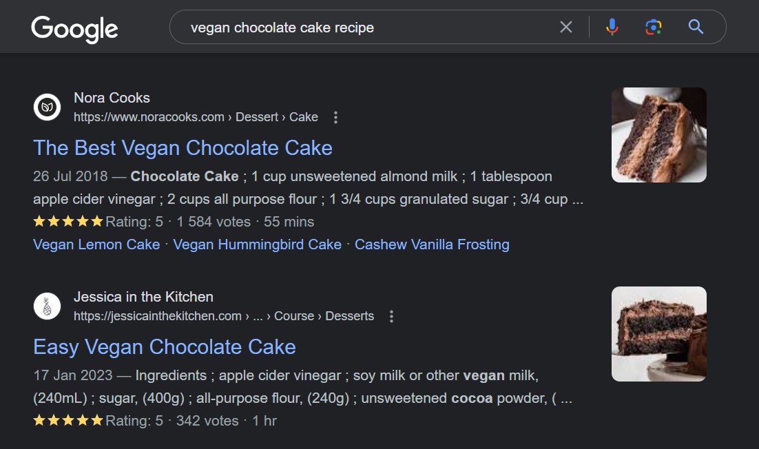 receita de bolo de chocolate vegano rich snippet